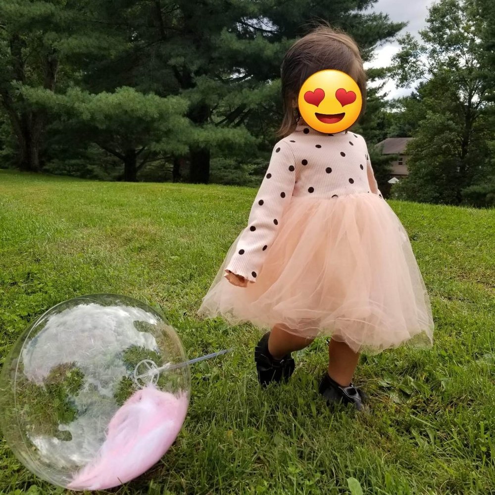 Princess Tutu Long Sleeve Polka Dot Dress 12/18m